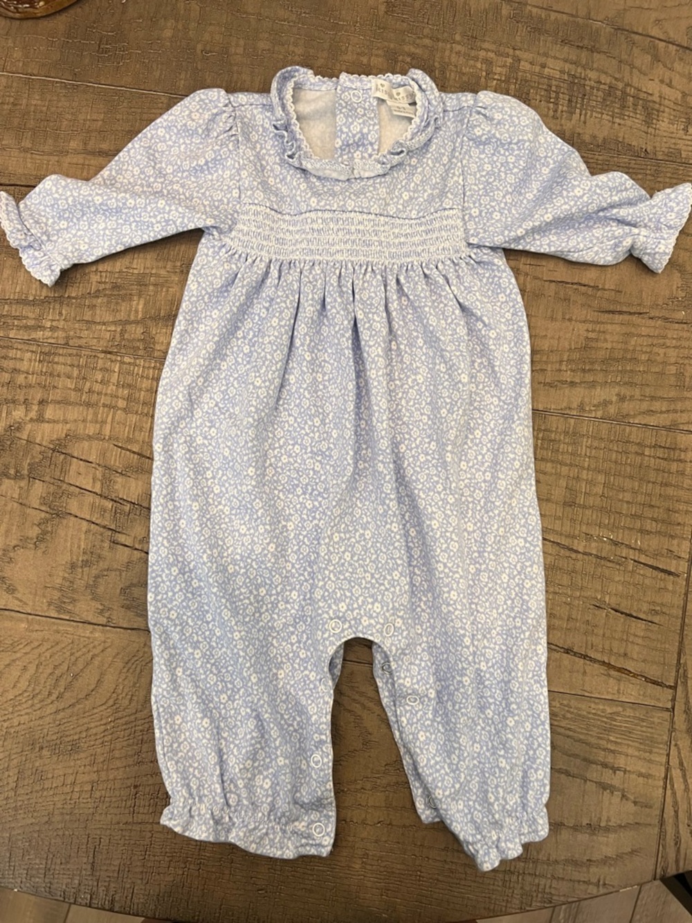 Kissy Kissy Light Blue Floral Baby Romper